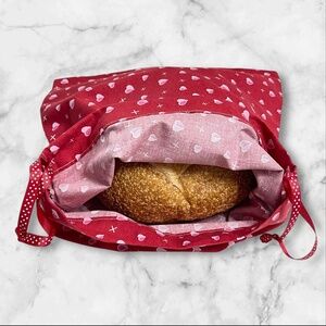 Valentine Reusable Linen Bread Bag, Eco-Friendly & Plastic-Free Cotton Sourdough